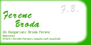 ferenc broda business card